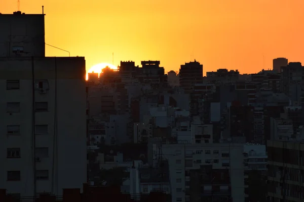 Západ Slunce Městě Buenos Aires Okolí Belgrano Argentina — Stock fotografie