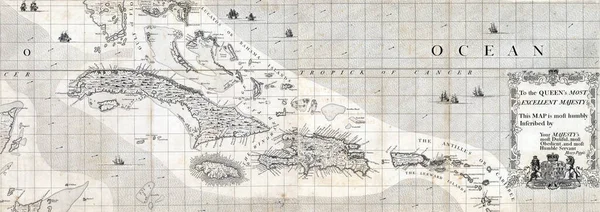 古代の地図の水平イラスト 19世紀 — ストック写真