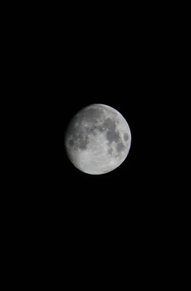 Повний Місяць Ізольований Чорному Тлі — стокове фото