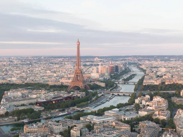 Gyönyörű Táj Városkép Effiel Tower Párizsban Franciaországban Felhős Alatt — Stock Fotó