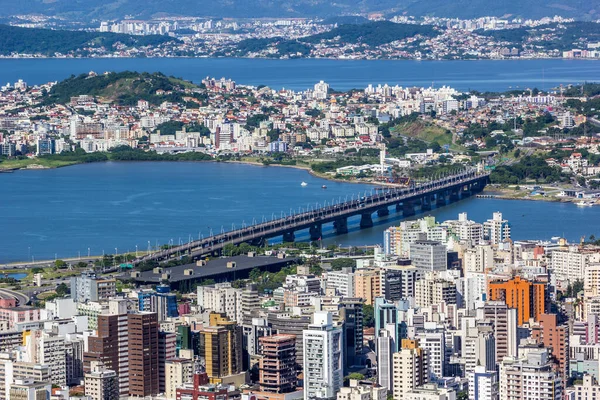 Una Vista Aérea Ciudad Florianopolis Santa Catarina Brasil — Foto de Stock