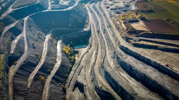 Veduta Aerea Della Cava Mineraria Cielo Aperto — Foto Stock