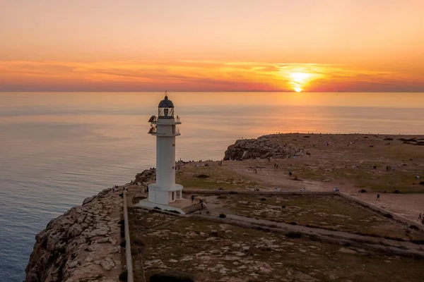 Aerial View Barbaria Cape Lighthouse Formentera Mediterranean Balearic Islands Spain — Stock Photo, Image