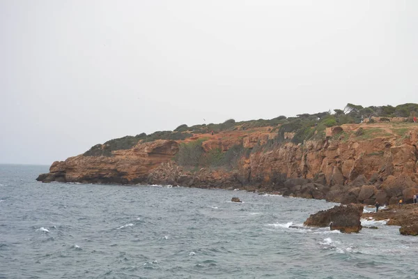 Tranquil View Cliff Ocean Misty Day — Stock Photo, Image