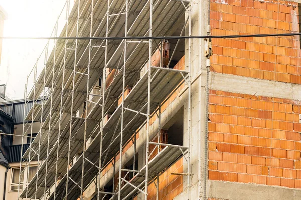 Une Vue Bâtiment Murs Briques Construction — Photo