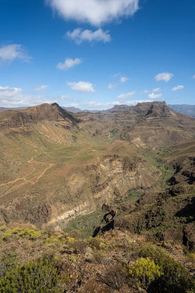 Eine Vertikale Aufnahme Von Degollada Las Yeguas Gran Canaria — Stockfoto