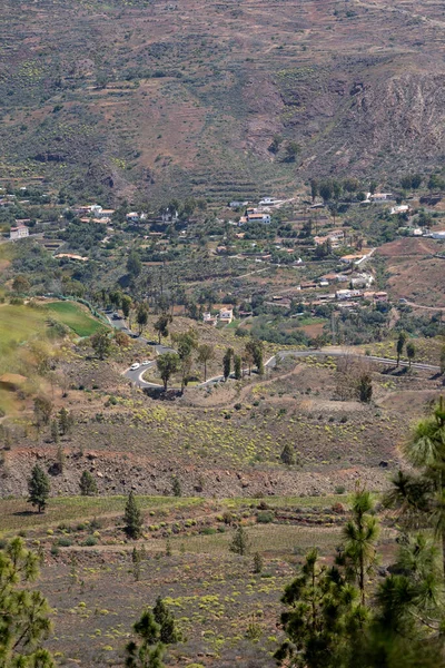 Degollada Las Yeguas Gran Canaria Dikey Çekimi — Stok fotoğraf