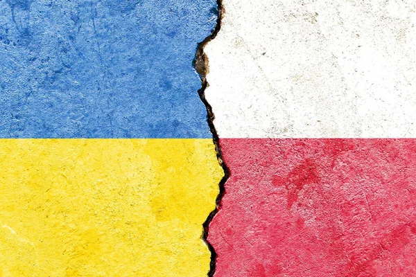 Illustration Flags Ukraine Slovenia Separated Crack Conflict Comparison — 图库照片
