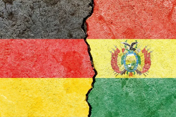 Illustration Flags Germany Bolivia Separated Crack Conflict Comparison — Stock Photo, Image