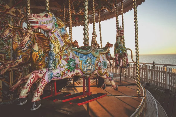 Brighton Verenigd Koninkrijk Dec 2016 Carrousel Aan Kust Van Brighton — Stockfoto
