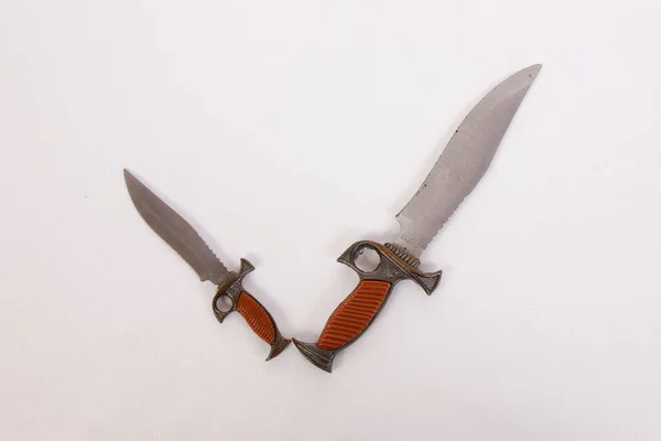 Мисливські Ножі Ізольовані Білому Тлі — стокове фото