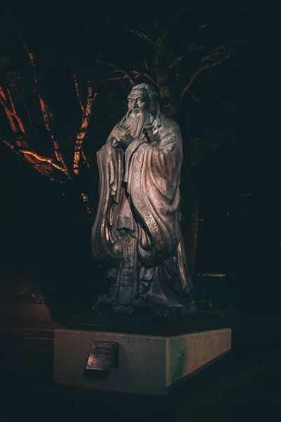 Brisbane Australien Januar 2021 Statue Des Alten Asiatischen Mannes Brisbane — Stockfoto