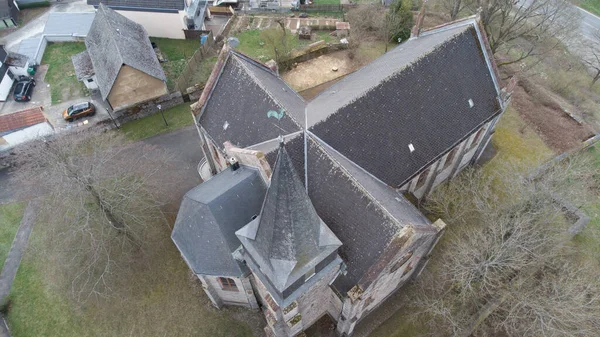 Vacker Kyrka Tyskland Bilden Togs Med Drönare — Stockfoto