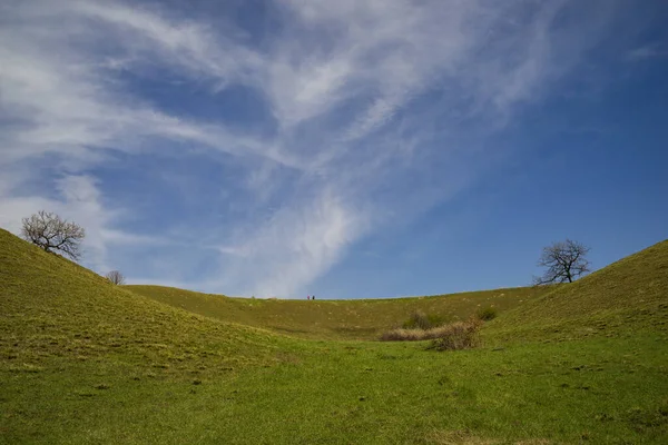 Colinas Verdes Cubiertas Árboles Serbia Distrito Banat Zagajica — Foto de Stock