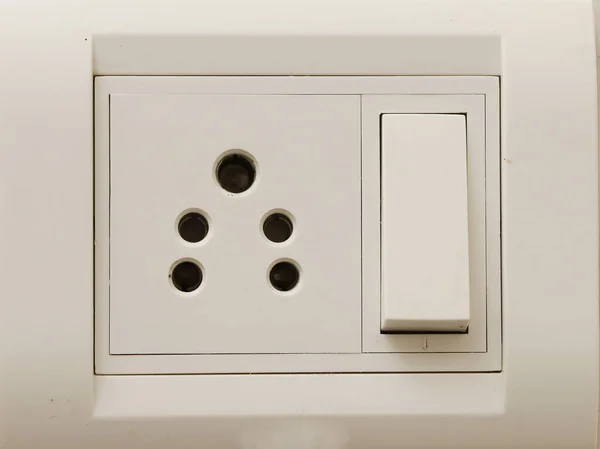 Een Close Van Witte Elektrische Schakelbord — Stockfoto