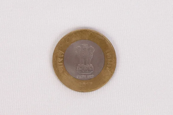 Indisk Rupee Mynt Isolerad Vit Bakgrund — Stockfoto
