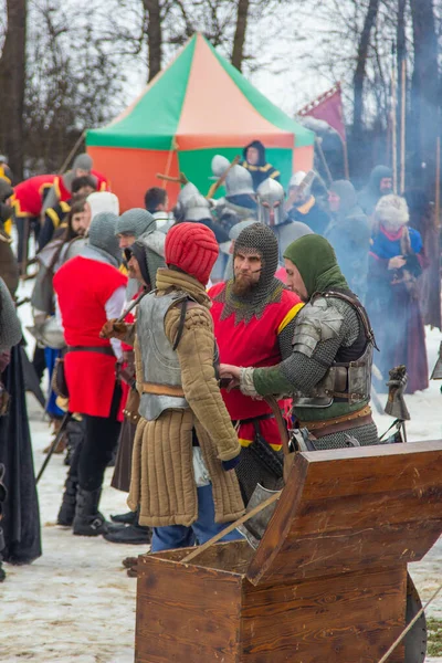 Zageb Croatia 2013年2月9日 クロアチアのザグレブ近郊のドンハ ストゥビツァにおける1573年のグベックの農民蜂起の歴史的再現 — ストック写真