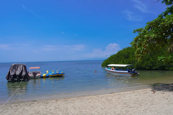 Pemandangan Indah Dari Perahu Dan Air Mengambang Naik Pantai Yang — Stok Foto