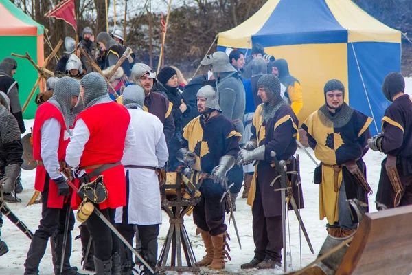 Zagreb Croácia Fevereiro 2013 Reencenação Histórica Revolta Camponesa Gubec 1573 — Fotografia de Stock