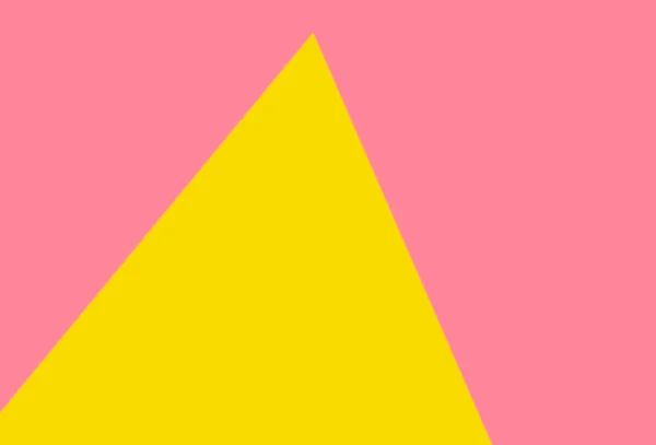 粉红色背景上带有黄色三角形的抽象图 — 图库照片