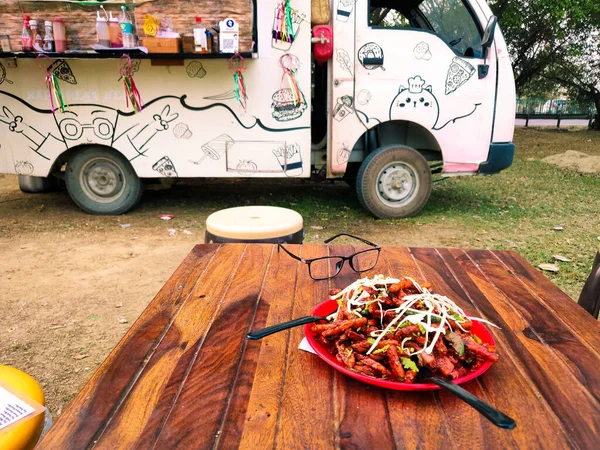 Lucknow India Febbraio 2021 Food Truck Park View — Foto Stock