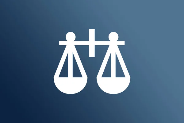 Illustration Balanced Scale Blue Background Justice Icon Concept Fair Judgement — Stock Photo, Image