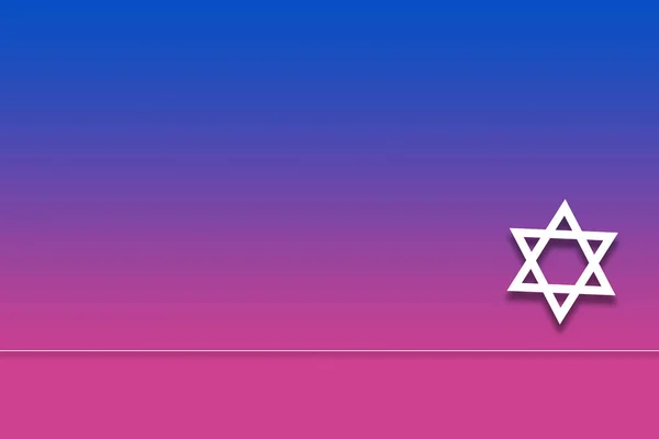 Градиентный Фиолетовый Фон Белой Иконой Звезды Давида Справа — стоковое фото