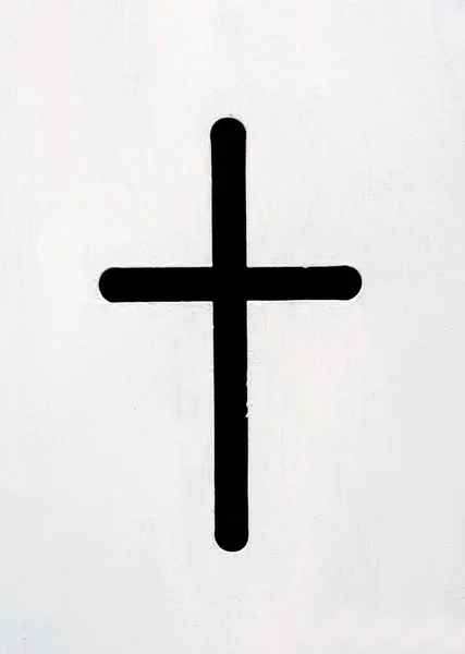 Simple Black Cross Isolated White Background — Stock Photo, Image