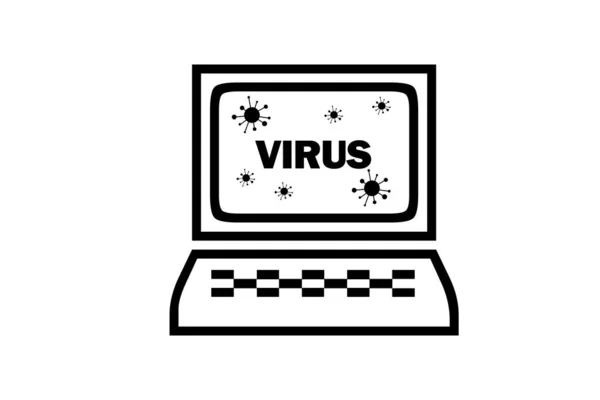 Een Icoon Van Een Laptop Met Het Woord Virus Het — Stockfoto