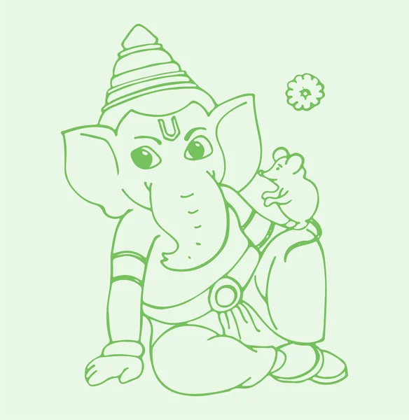 Zeichnung Oder Skizze Von Lord Ganesha Oder Vinayaka Editable Outline — Stockfoto