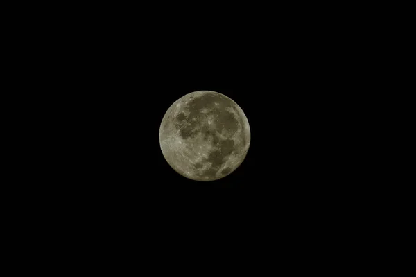 Closeup Beautiful Full Moon Dark Night Sky — Stock Photo, Image