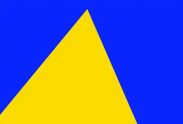 青い背景に黄色の三角形の抽象的なイラスト — ストック写真