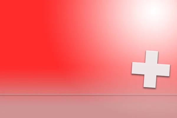 Медицинский Крест Красном Фоне — стоковое фото