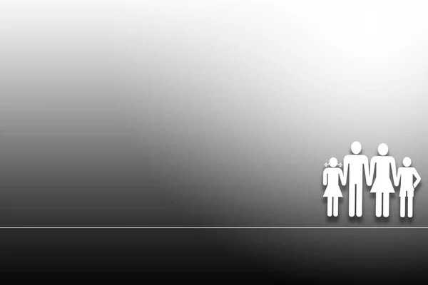 Gradient Gray Background White Icon Traditional Family Right — Stock Photo, Image