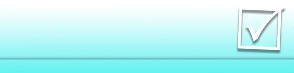 Gradient Turquoise Background White Icon Checkmark Right — Stock Photo, Image