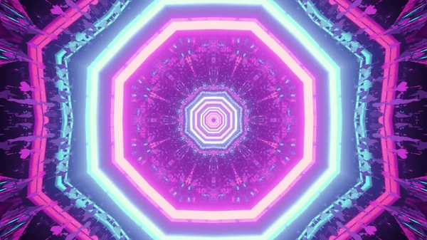 Endless Kaleidoscopic Tunnel Various Colors Wallpaper Background — Stock Photo, Image