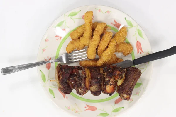 焼き芋で分割肉のクローズアップショット — ストック写真