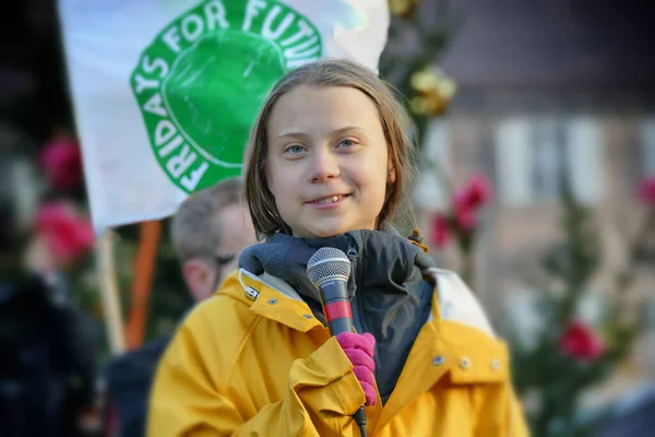 Turin Talya Aralık 2019 Greta Thunberg Iklim Değişikliğine Karşı Eylemcilerle — Stok fotoğraf