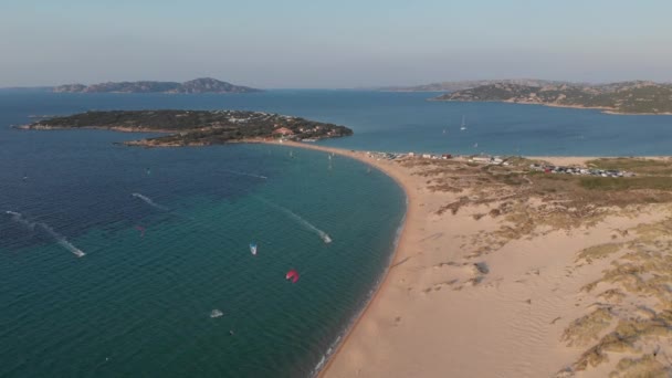 Воздушный Вид Пляж Море — стоковое видео
