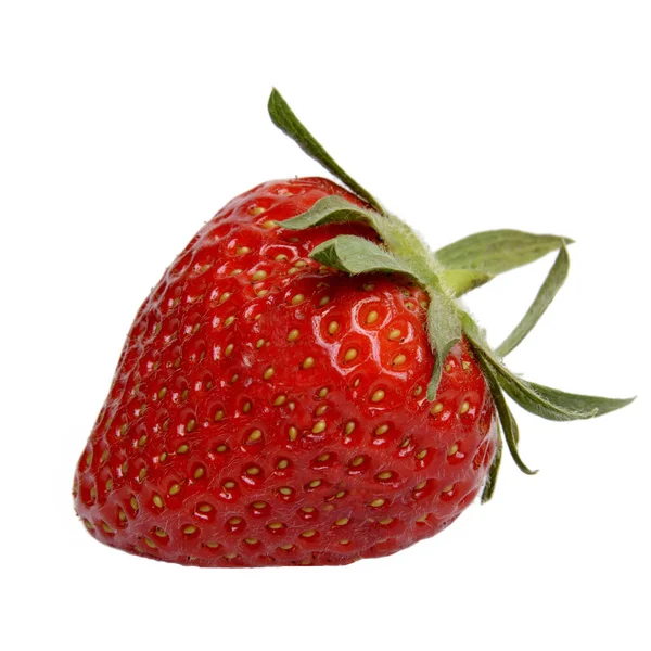 一张白色背景的草莓特写照片 — 图库照片