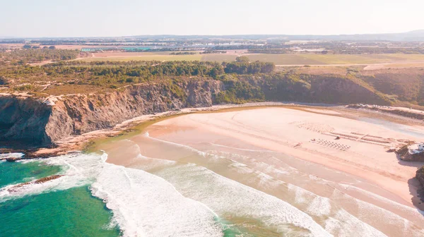 Belas Praias Atlânticas Falésias Algarve Portugal Num Dia Ensolarado Verão — Fotografia de Stock