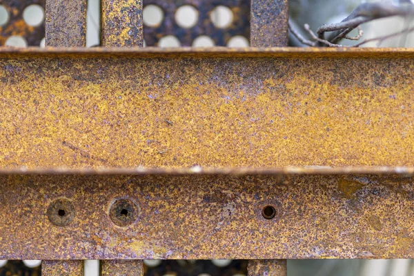 Primer Plano Una Superficie Metálica Naranja Oxidada —  Fotos de Stock