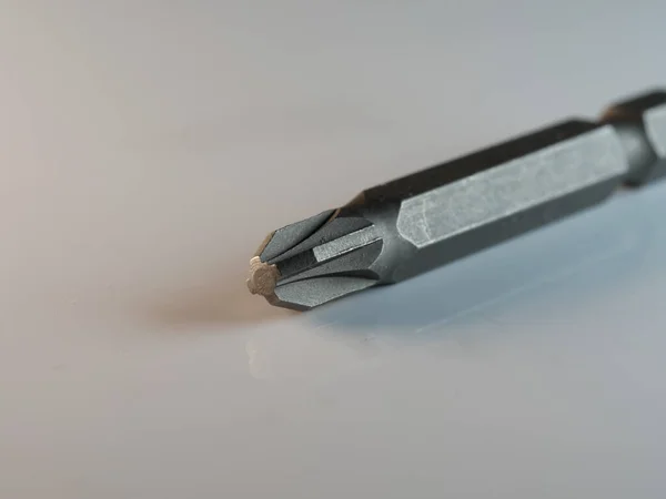 Closeup Shot Curly Screwdriver Isolated White Surface — Stock Photo, Image