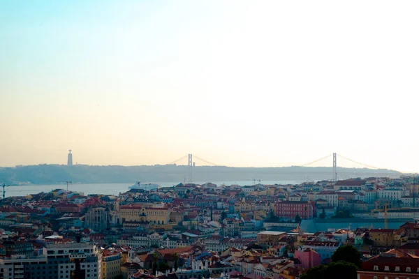 Zdjęcie Lotnicze Pięknego Lizbony Portugalia — Zdjęcie stockowe