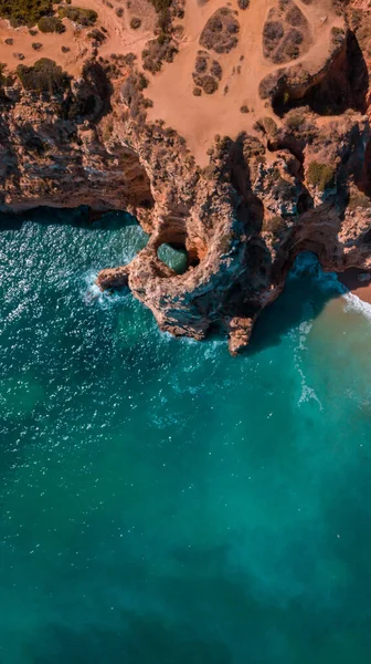 Piękne Plaże Atlantyckie Klify Algarve Portugalia Słoneczny Letni Dzień — Zdjęcie stockowe