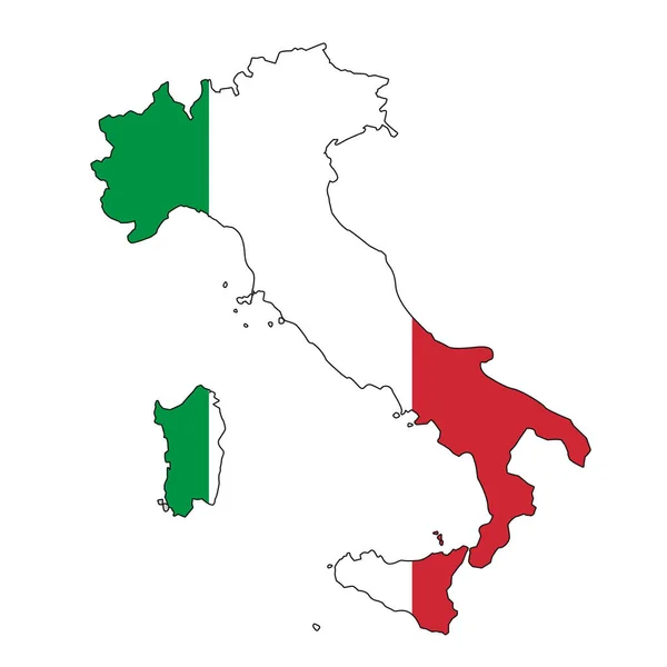 旗の色でイタリア地図 3Dレンダリング — ストック写真