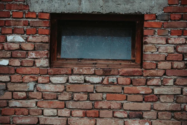 Una Finestra Rettangolare Sul Muro Pietra — Foto Stock