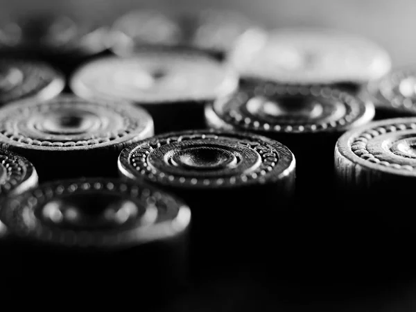 Estúdio Preto Branco Figuras Gamão — Fotografia de Stock