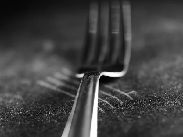 Studio Fork Black Background — Stock Photo, Image