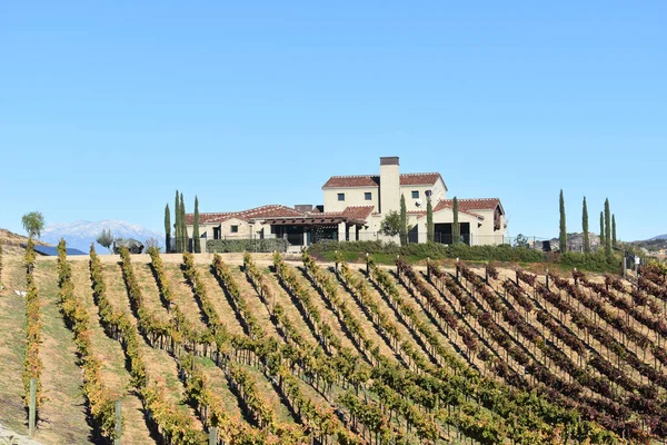Een Wijnhuis Een Heuveltop Met Een Wijngaard Temecula Californië — Stockfoto